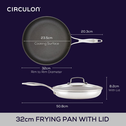 ScratchDefense Multi-Layer Stainless Steel Extreme Non-Stick Induction Frying Pan - 2 Sizes