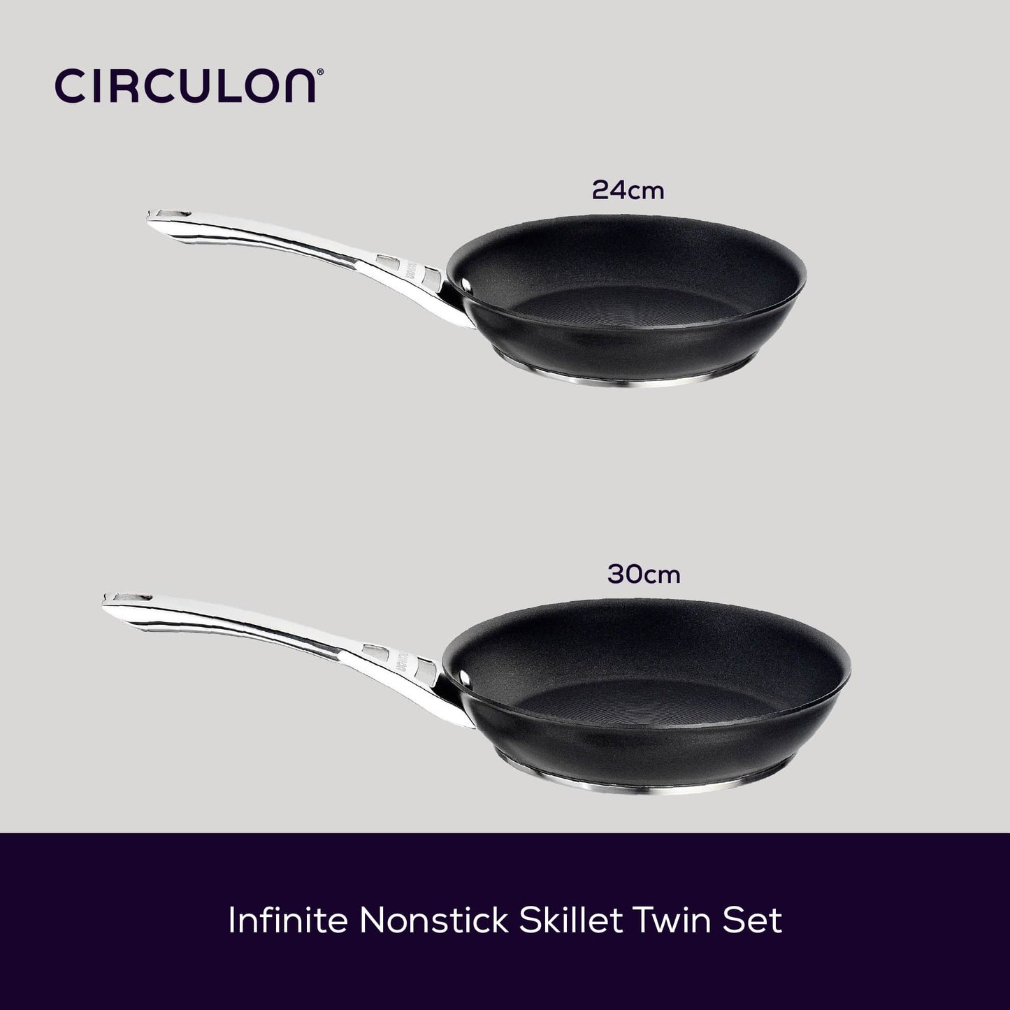 Infinite Non-Stick Induction Frying Pan Twin Set - Medium & Large